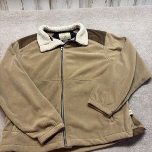 Men's Tan Fleece Jacket with Sherpa Collar 0615